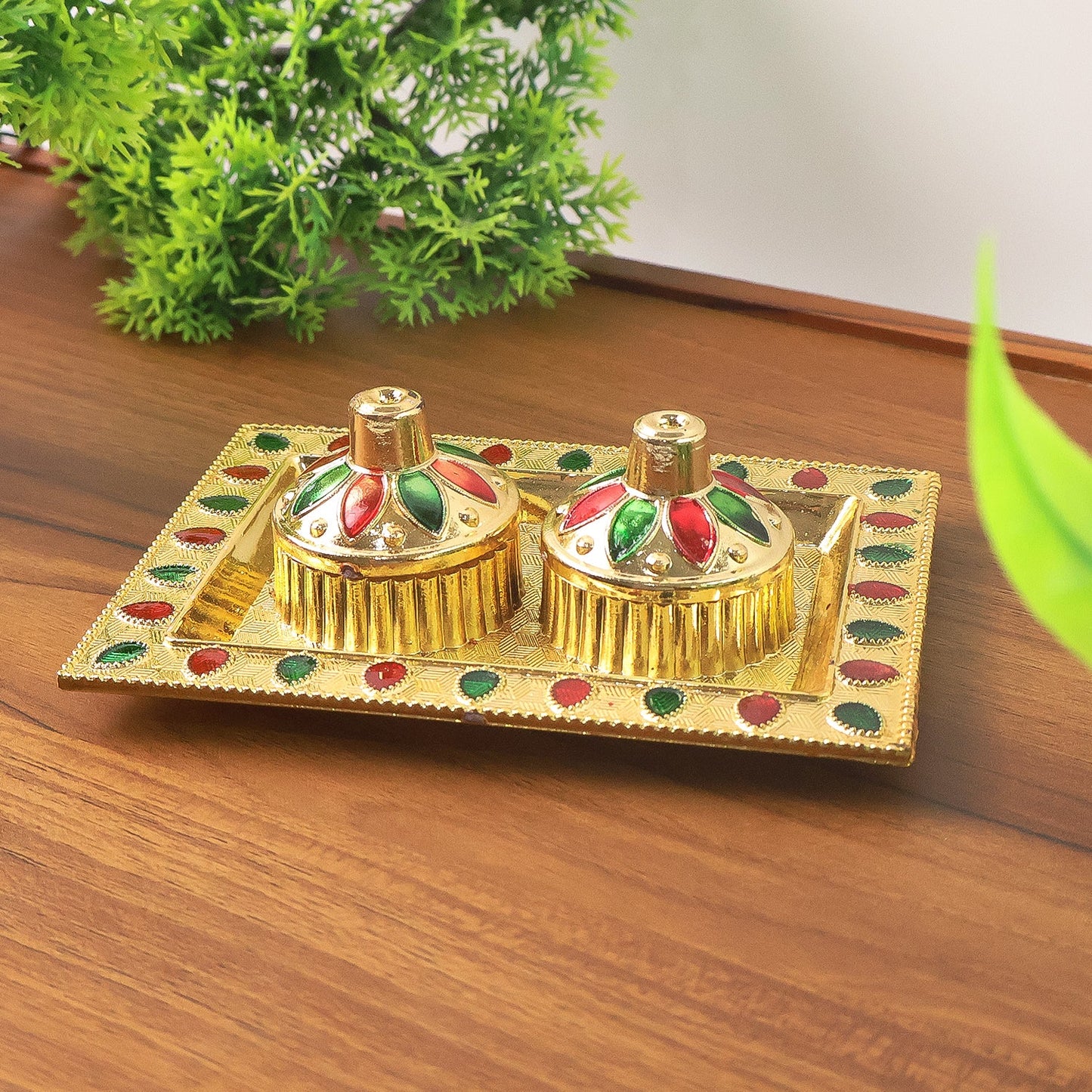 Rakasha Bandhan Special Puja Thali, Kumkum Thali Holder, Pooja Return Gift, Indian Housewarming Gifts, Brother / Bhai / Bhabhi / Sister / Family for Rakshabandhan, Diwali