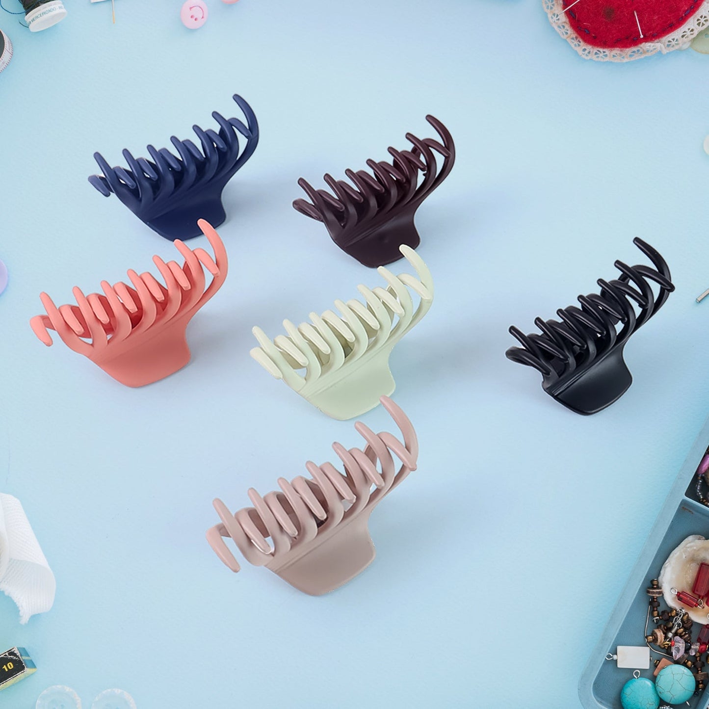 Hair Claw Clips Set for Women & Girls (Mix Design, Multicolor & 12 Pc)