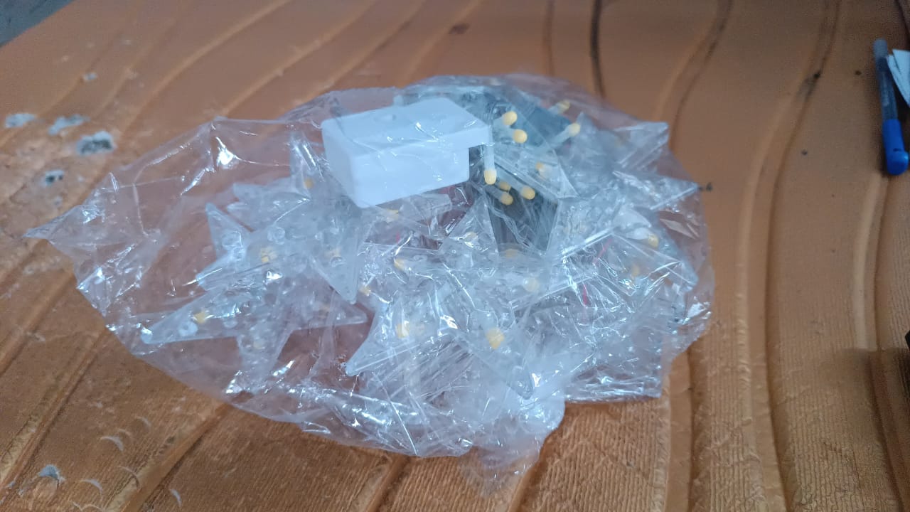 12 Stars LED Curtain String Lights with 8 Flashing Modes for Home Decoration, Diwali & Wedding LED Christmas Light Indoor and Outdoor Light ,Festival Decoration (Warm White / With Box)